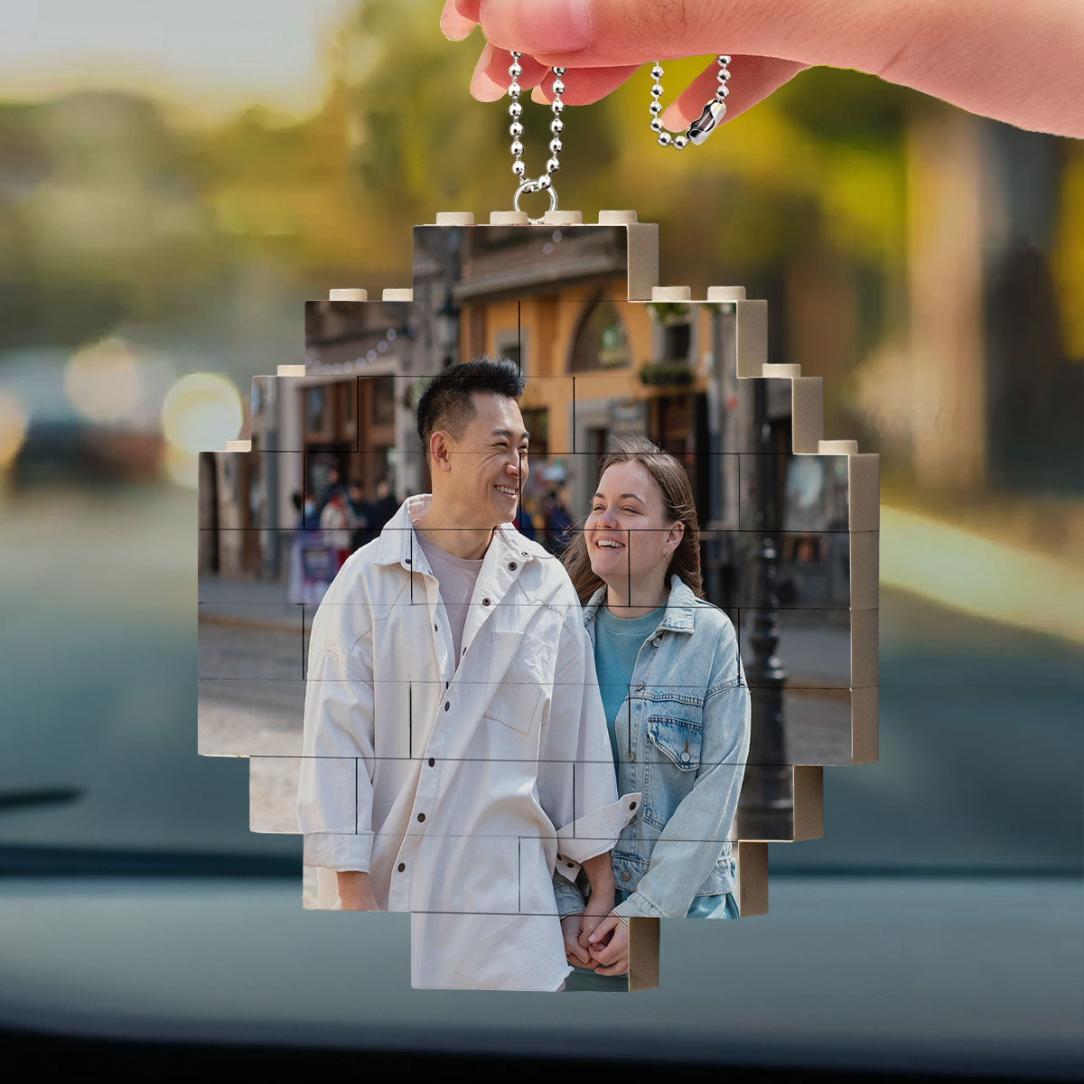 You Stole My Heart But I Will Let You Keep It - Personalized Custom Puzzle Car Ornament