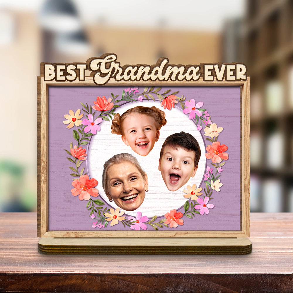 Love And Family - Personalized Custom 2-Layer Wood Plaque With Flat Base