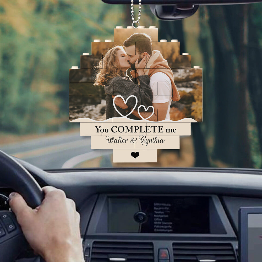 In My Heart - Personalized Custom Puzzle Car Ornament