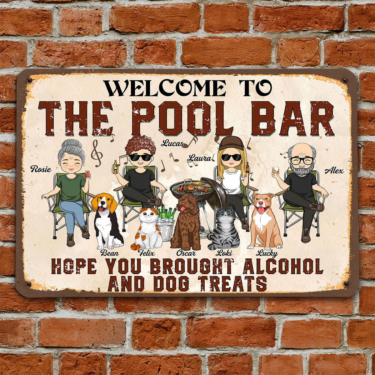 Our Shitshow Alcohol And Dog Treats - Personalized Custom Metal Sign