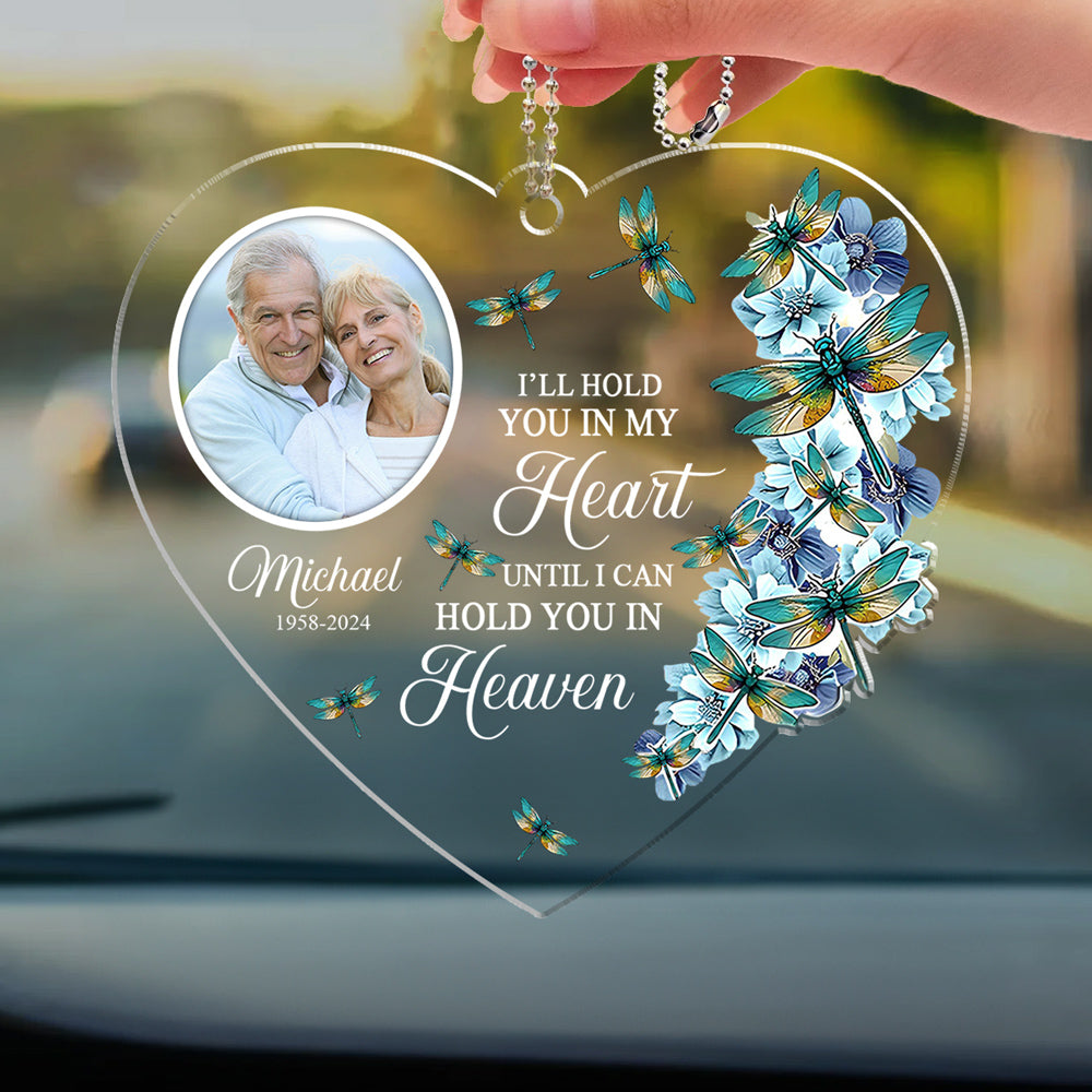 Hold You In My Heart - Personalized Acrylic Car Ornament