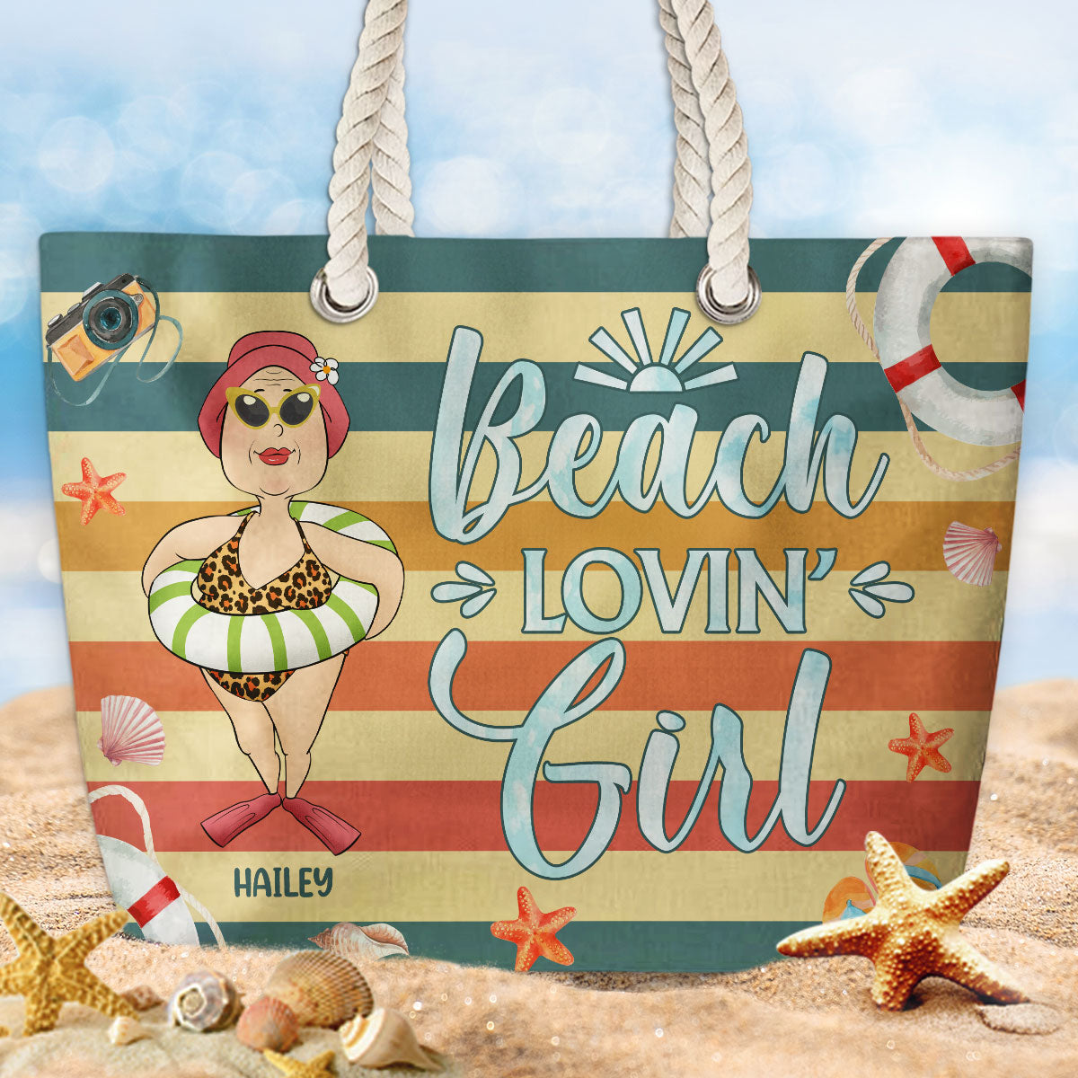 Beach Lovin Girl - Personalized Beach Bag