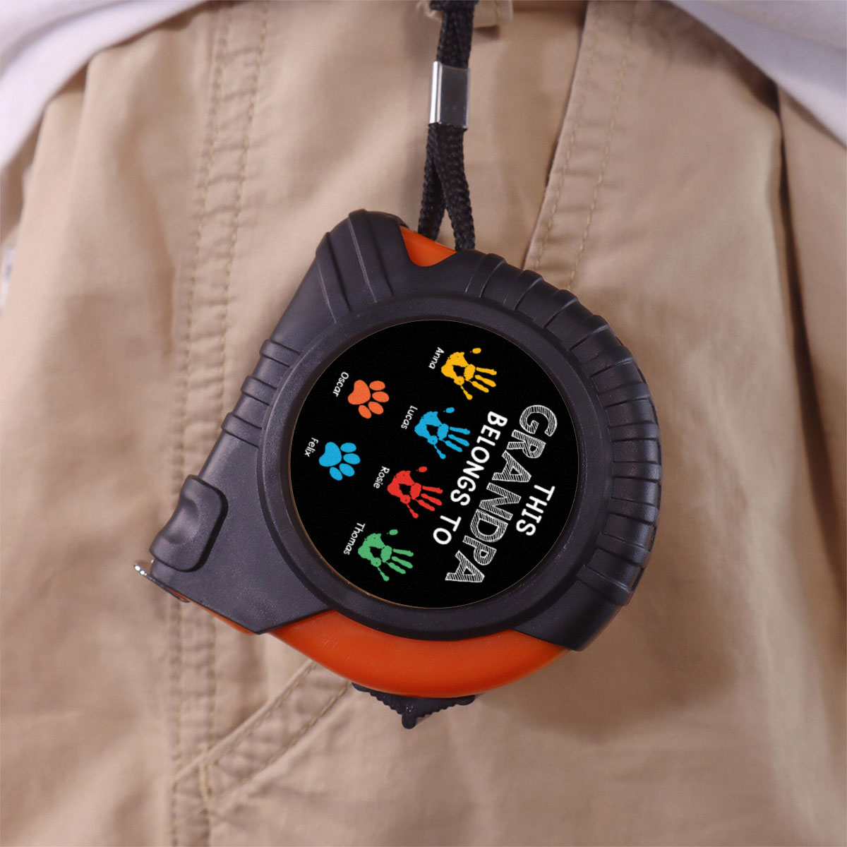 This Grandpa Daddy Belongs To - Personalized Custom Tape Measure