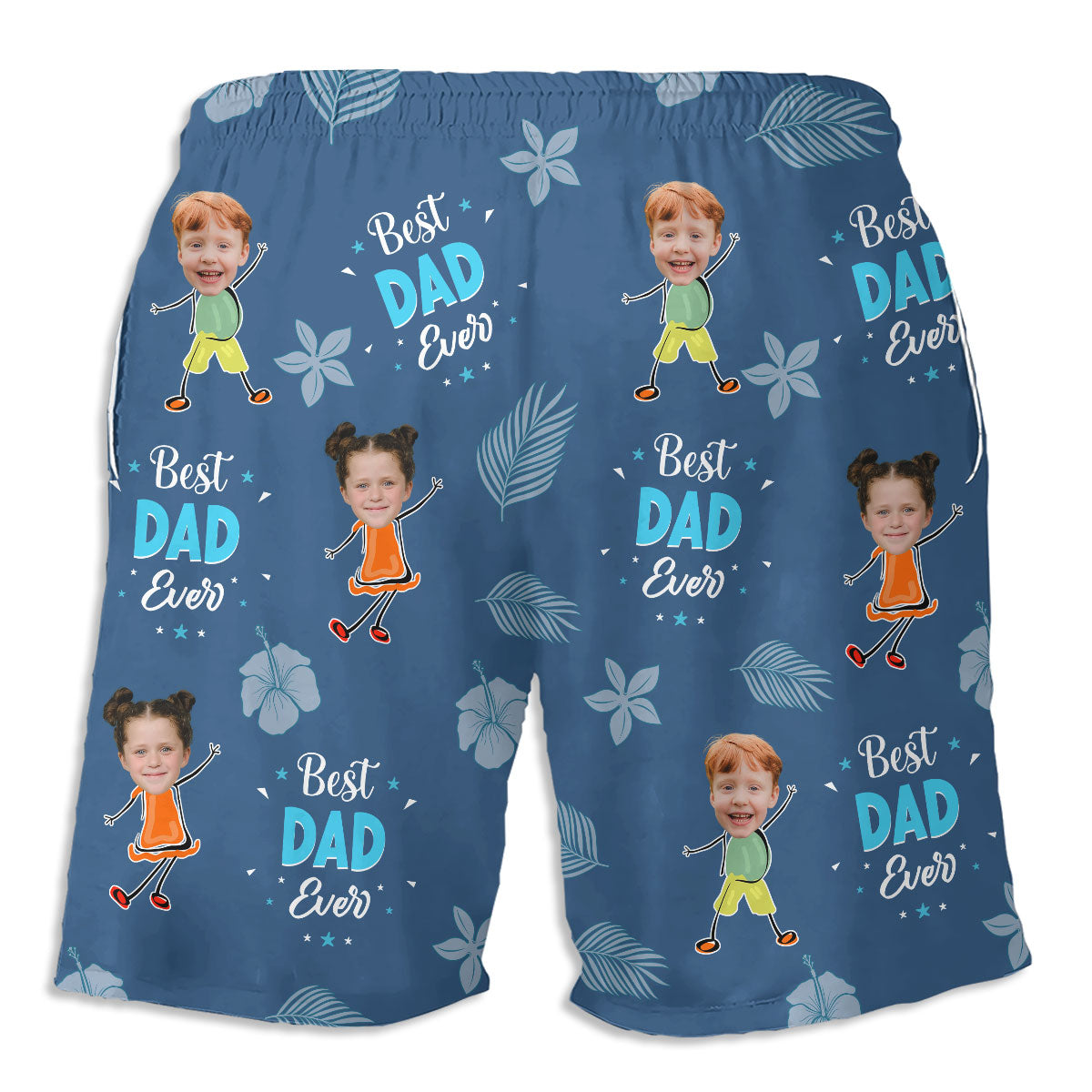 Best Dad Ever - Personalized Custom Beach Shorts