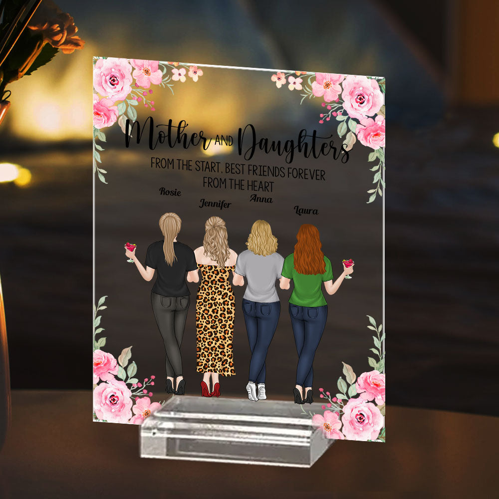 Mother And Daughter From The Star - Personalized Custom Acrylic Plaque With Base