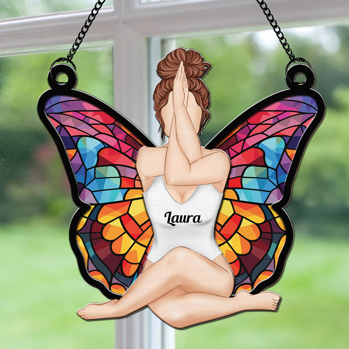 Girl Butterfly - Personalized Custom Suncatcher