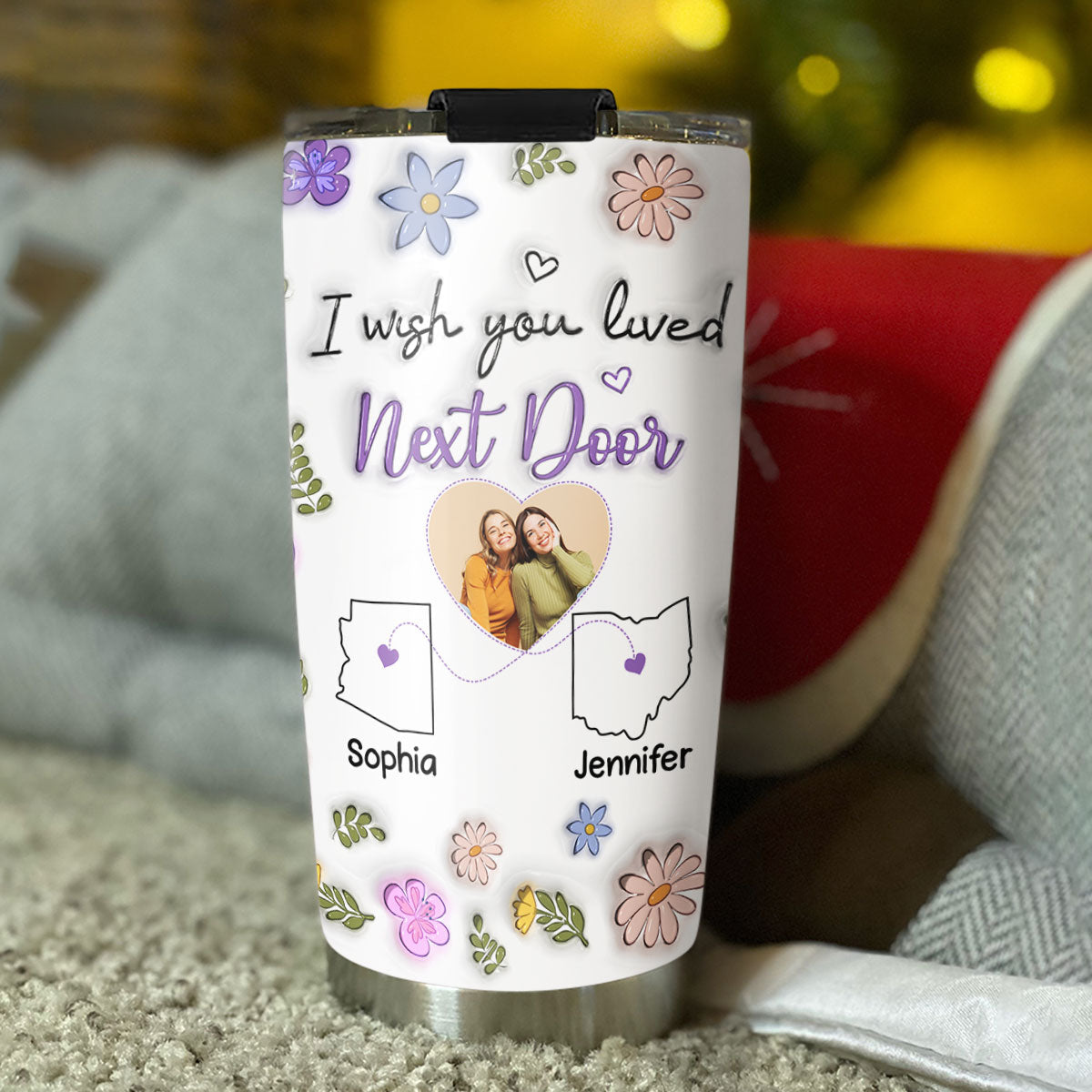 I Wish We Lived Closer Custom Photo - Personalized Custom 3D Inflated Effect Tumbler