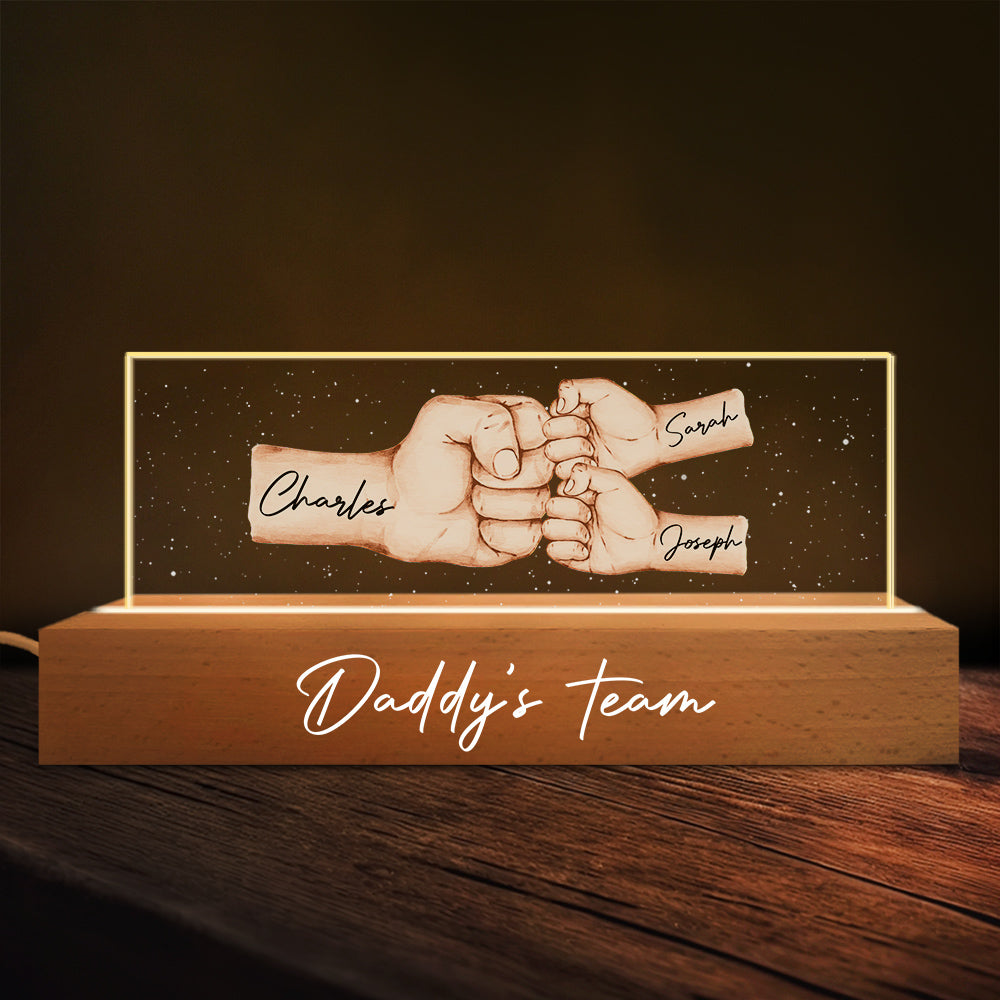 Team Of Dad  - Personalized Custom Acrylic Letters 3D LED Night Light