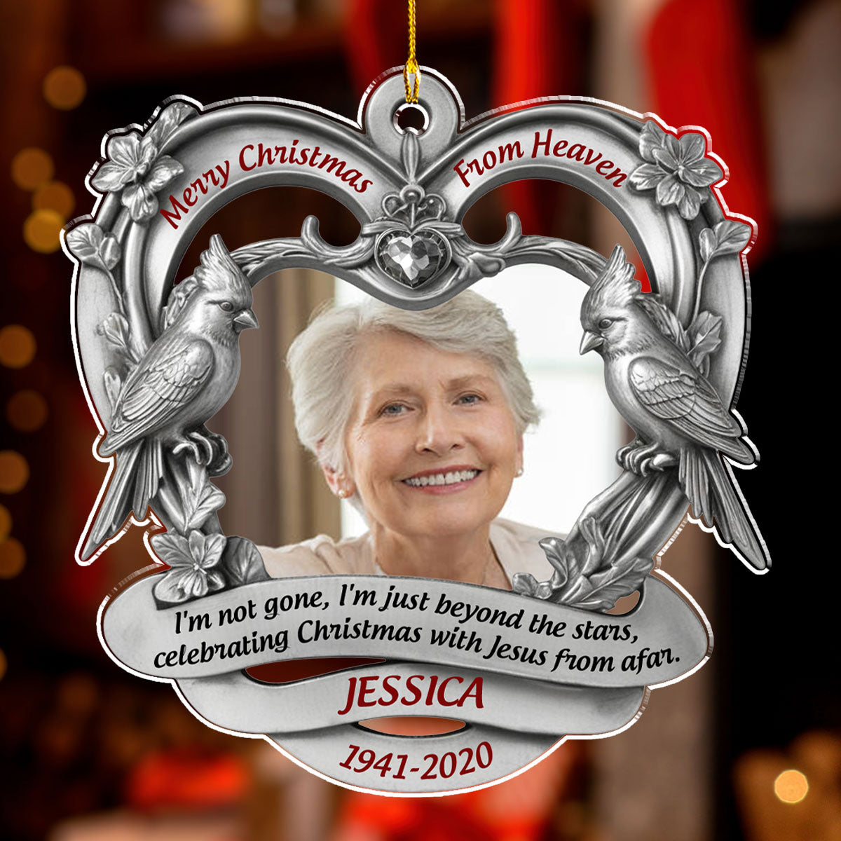 Christmas With Jesus Forever - Personalized Custom Acrylic Ornament