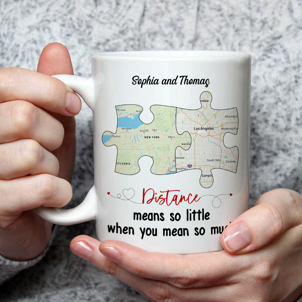 Distance Means So Little - Personalized Custom Coffee Mug