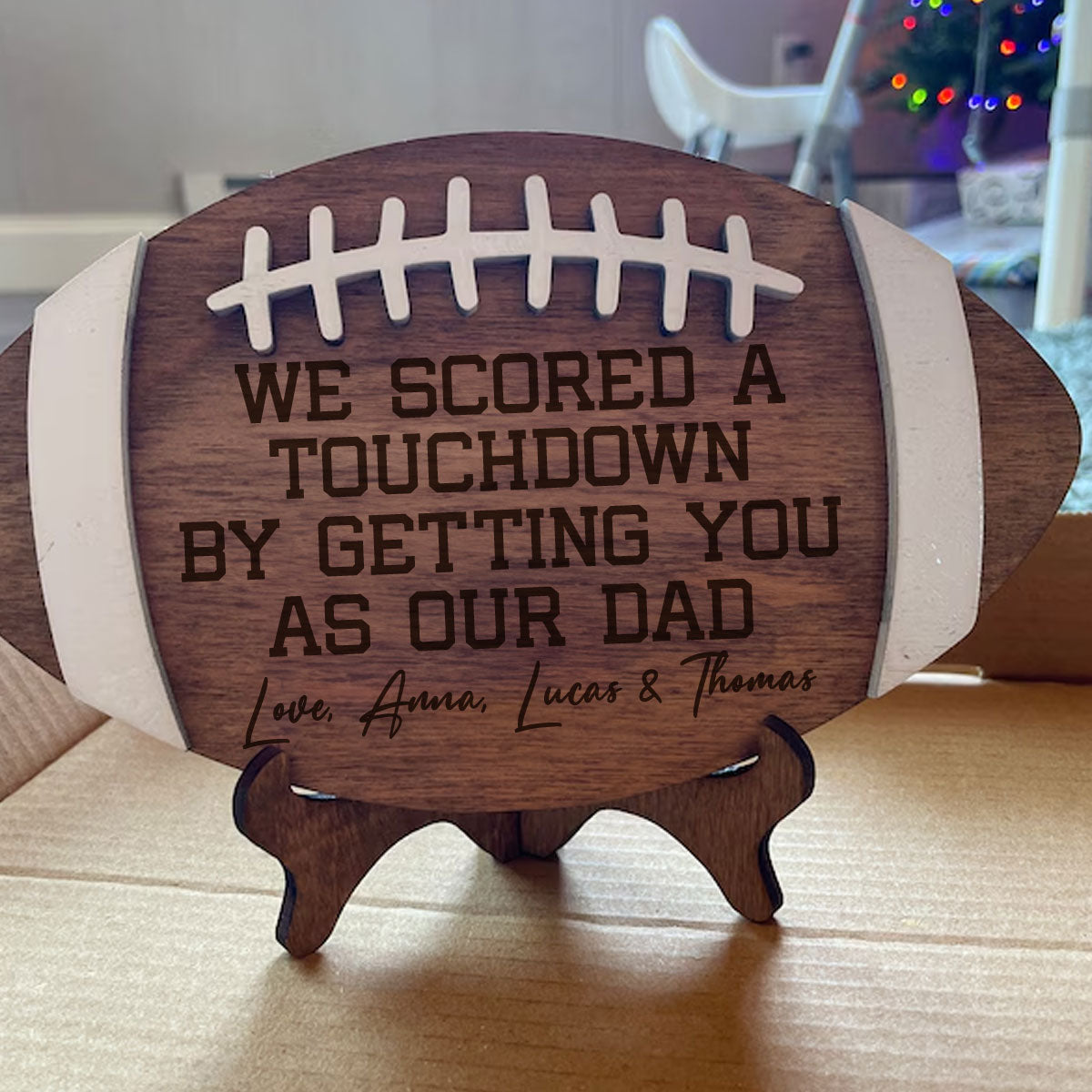 Score A Touchdown - Personalized Wooden Plaque
