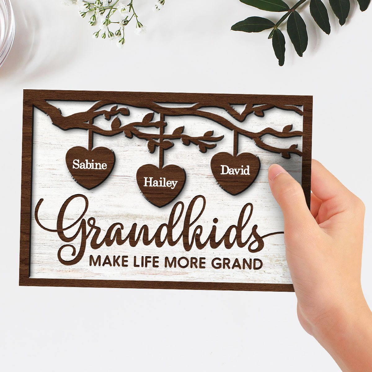I Love My Grandkids - Personalized Wooden Plaque