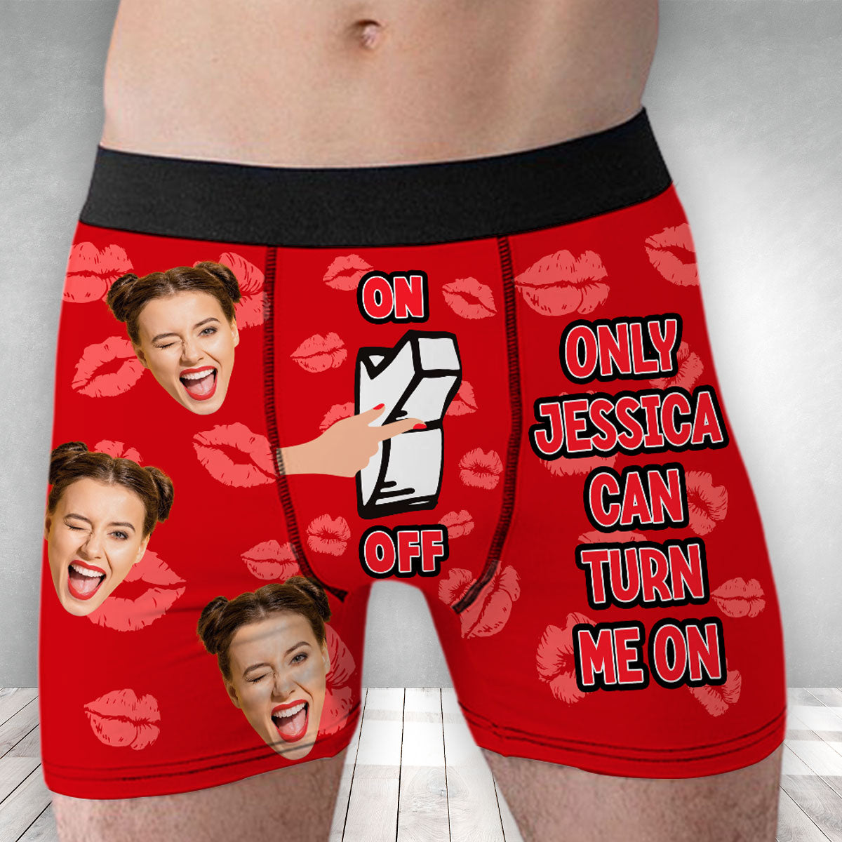 You Turn Me On - Personalized Photo Men's Boxer Briefs