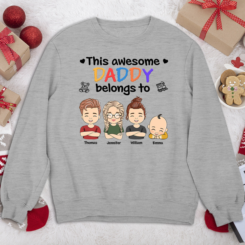 This Awesome Daddy Mommy Belongs To - Personalized Custom Shirt