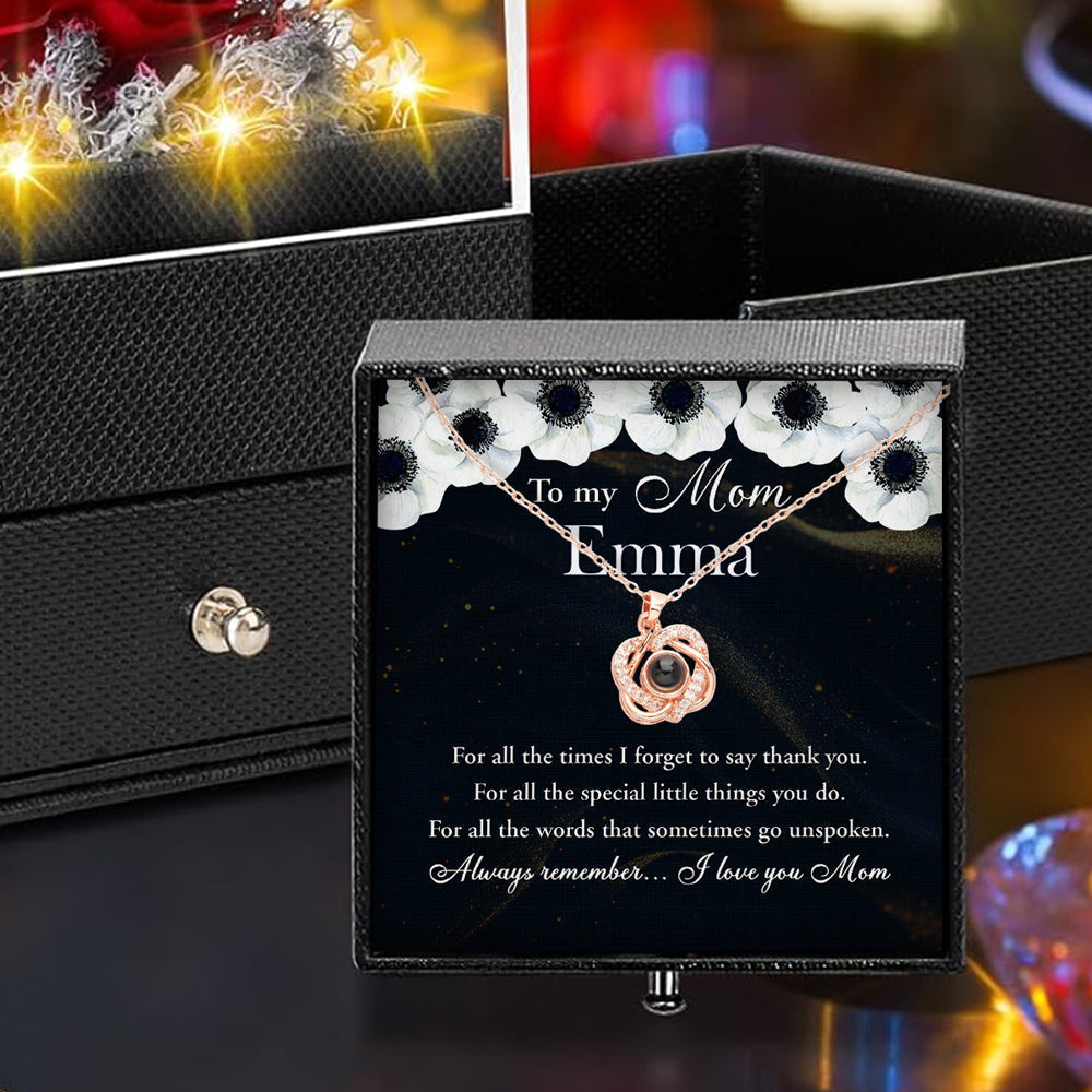 Always Remember - Personalized Custom Preserved Rose With Projection Necklace