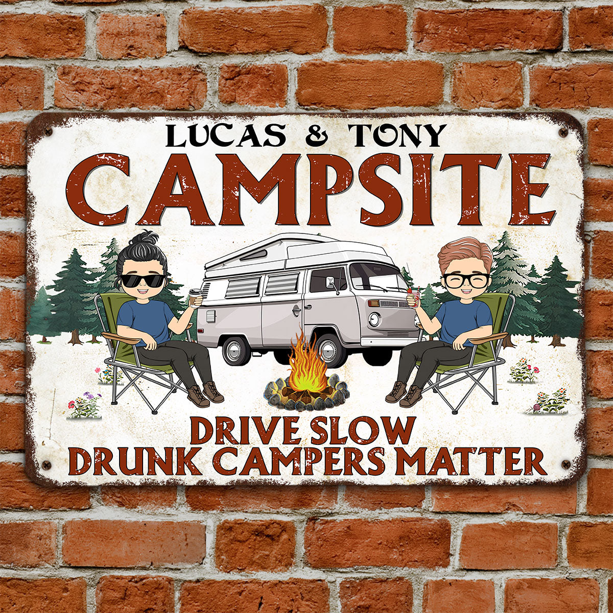 Camping Buddies For Life - Personalized Custom Metal Sign