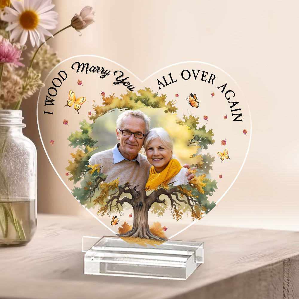 Marry You All Over Again - Personalized Custom Acrylic Plaque With Base