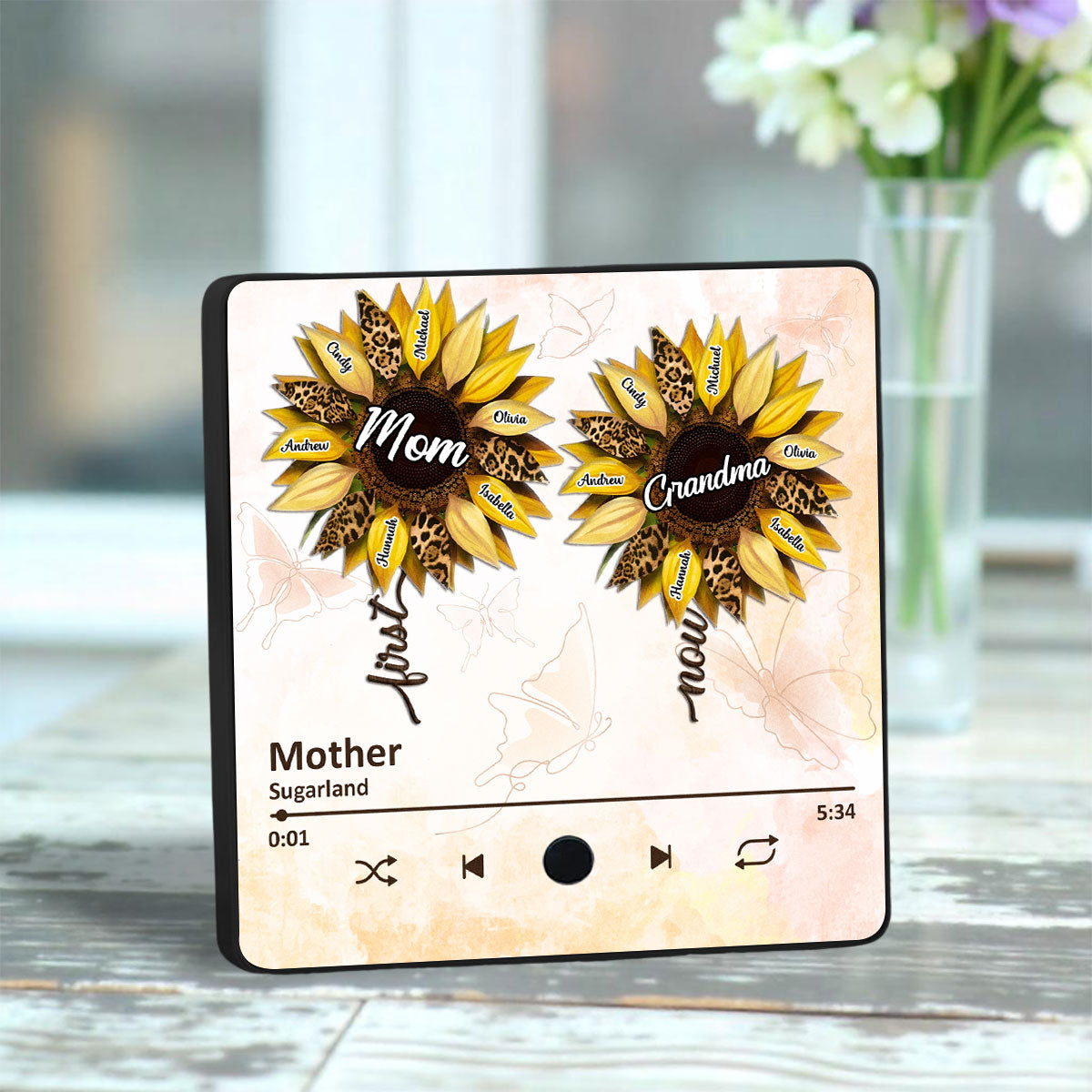 First Mom Now Grandma - Personalized Custom Music Fridge Magnet