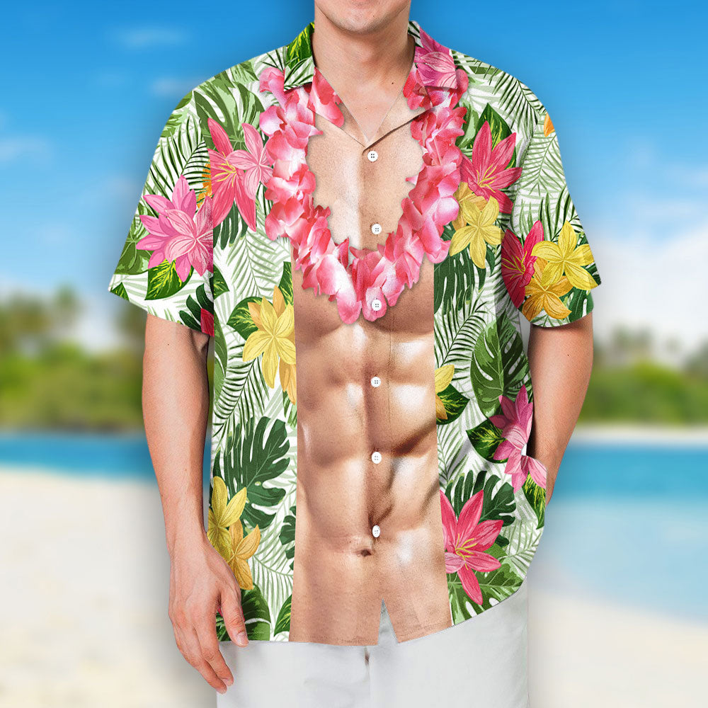 Ahola Funny Abs - Personalized Custom Hawaiian Shirt