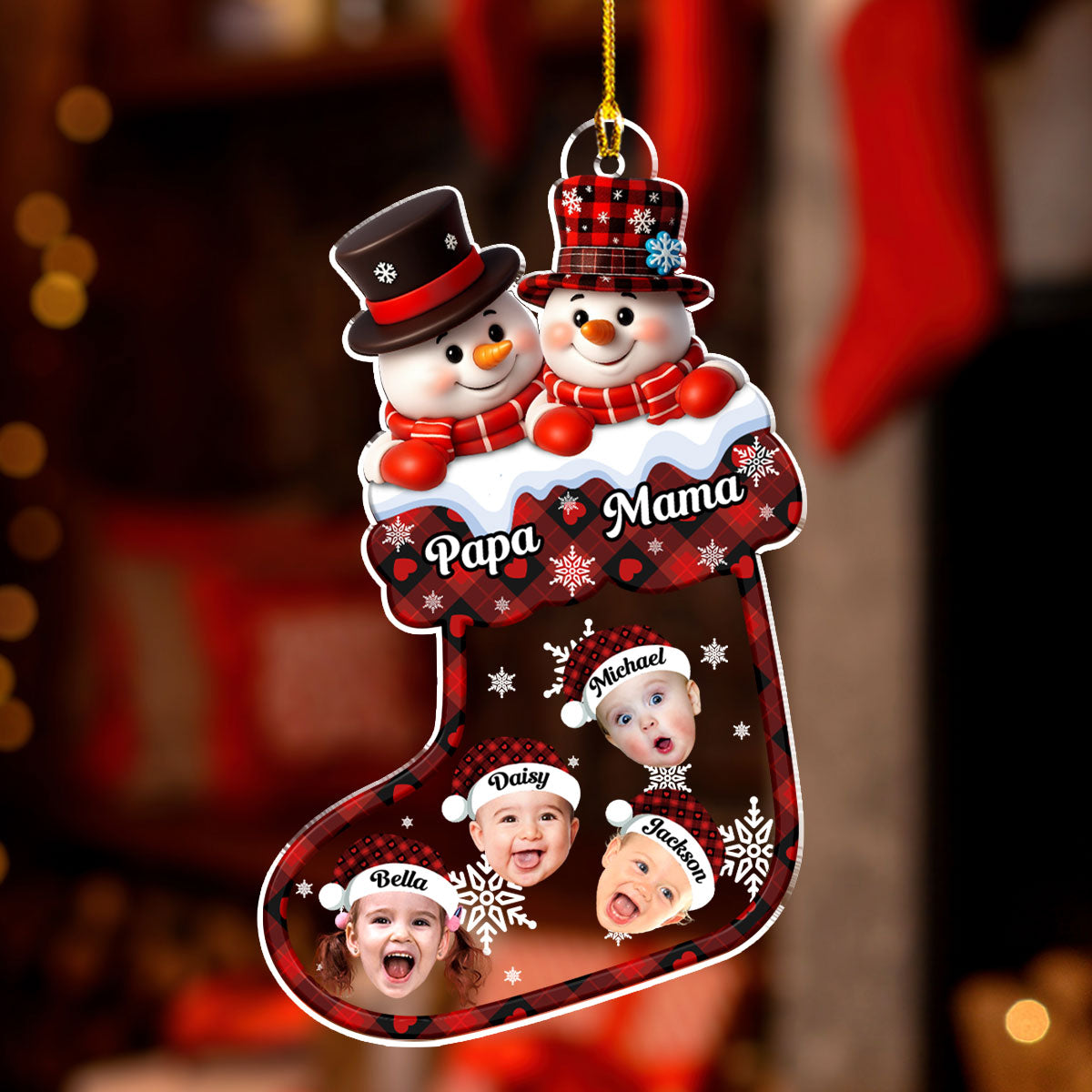 A Snowman Christmas With Love Photo - Personalized Custom Acrylic Ornament