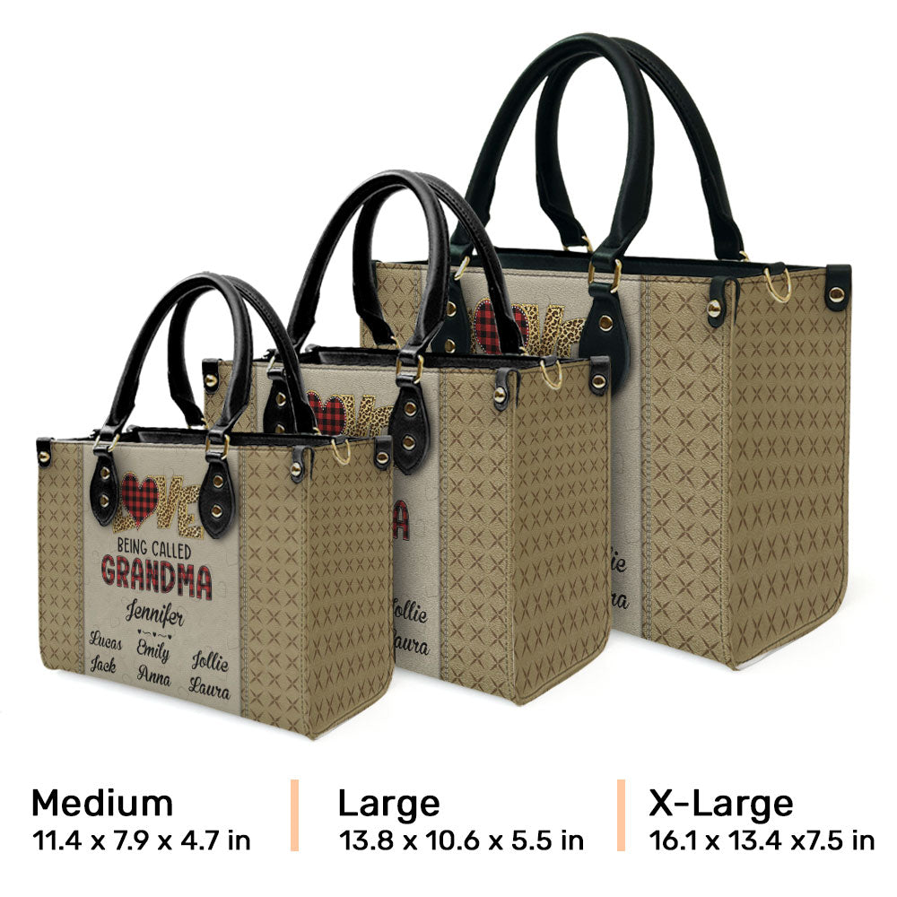 Love Being Called Grandma - Personalized Custom Leather Bag
