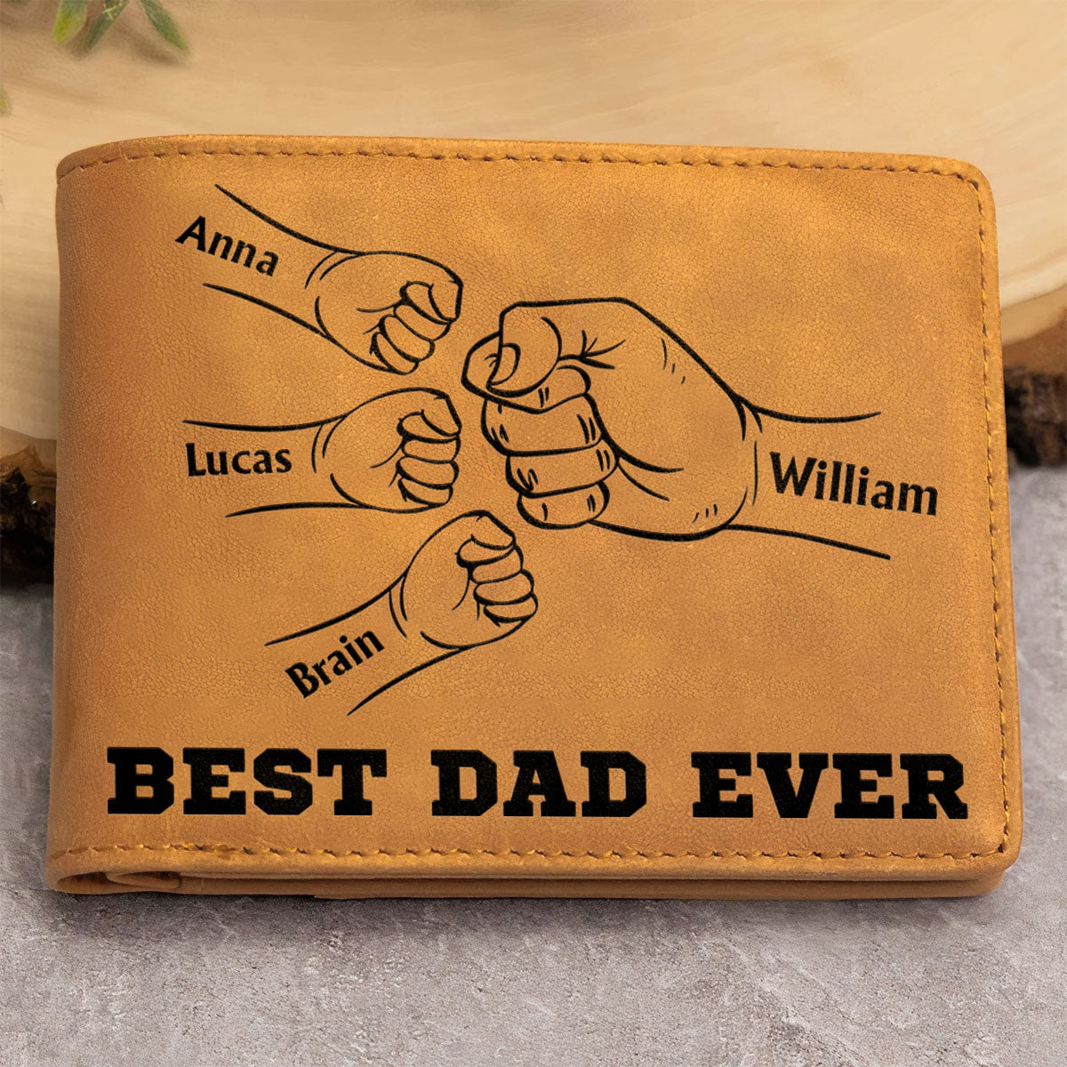 Love You Every Day - Personalized Custom Men Leather Wallet
