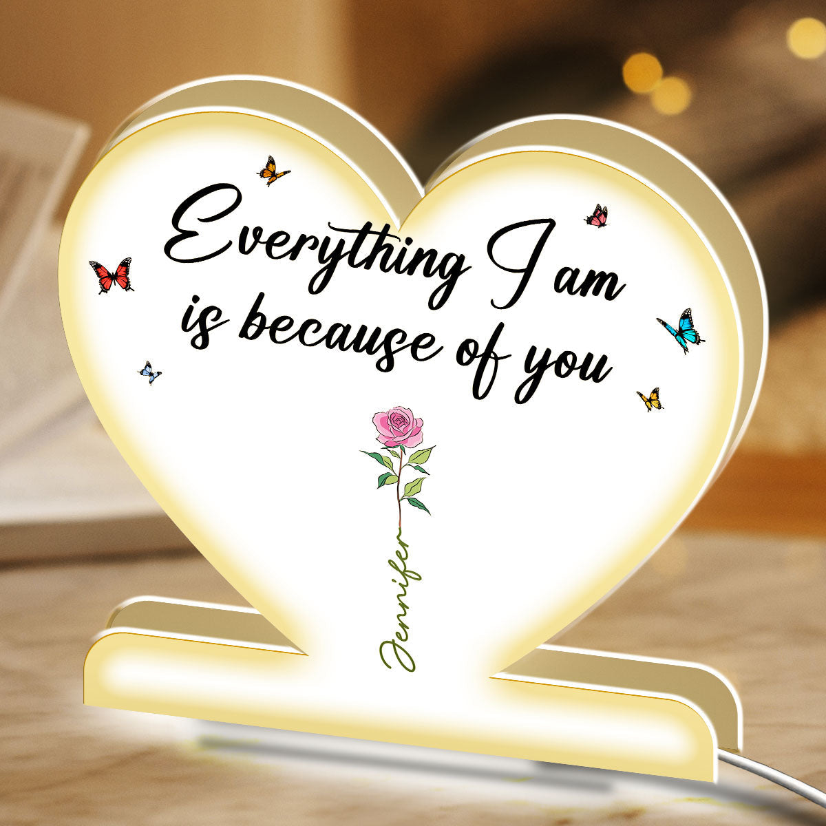Everything Is Because Of You - Personalized Custom Light Box