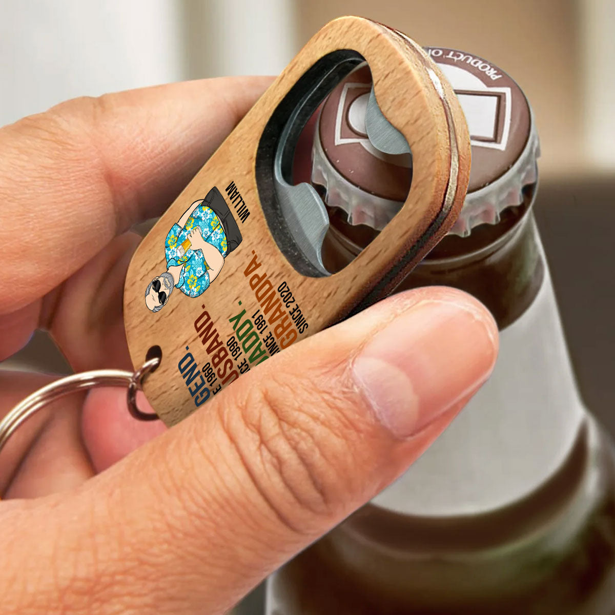 Legendary Father - Personalized Custom Bottle Opener Keychain