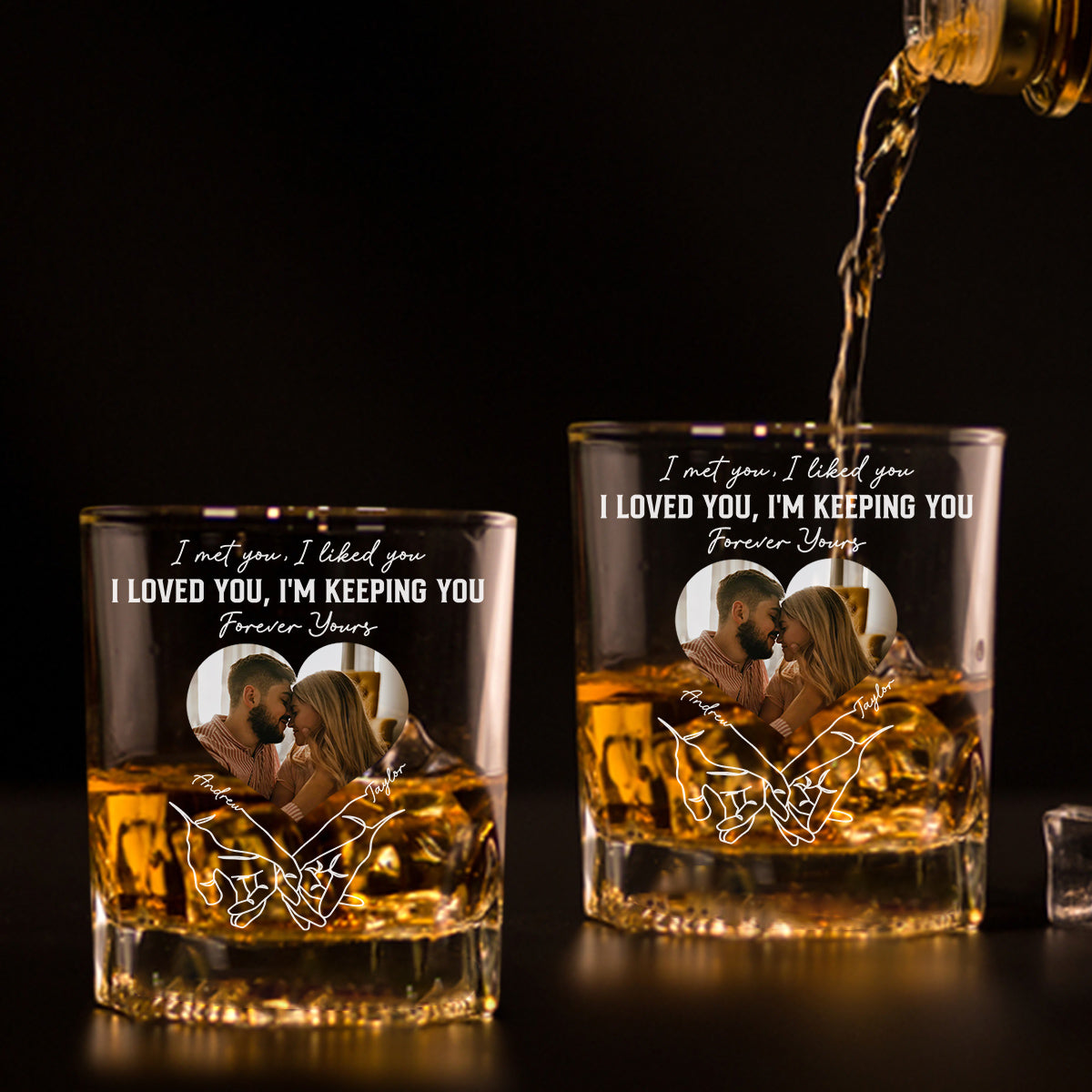 Forever And Always - Personalized Custom Whiskey Glass