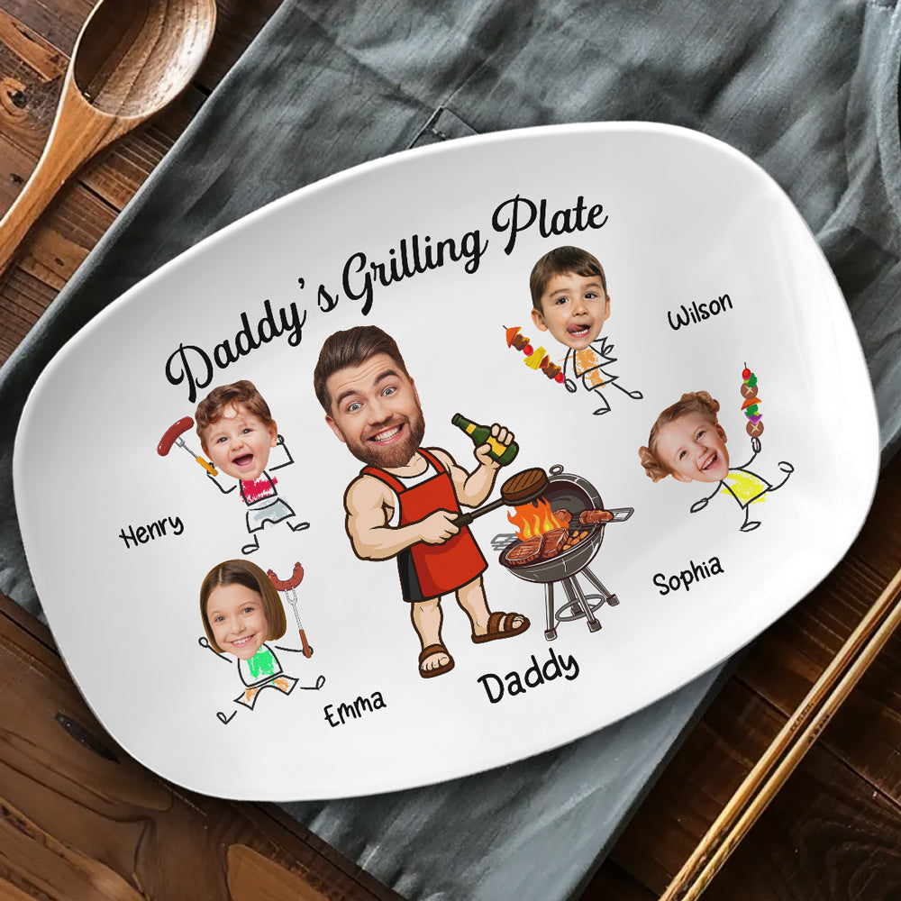 Hot Grill Cool Dad Vibes - Personalized Custom Platter