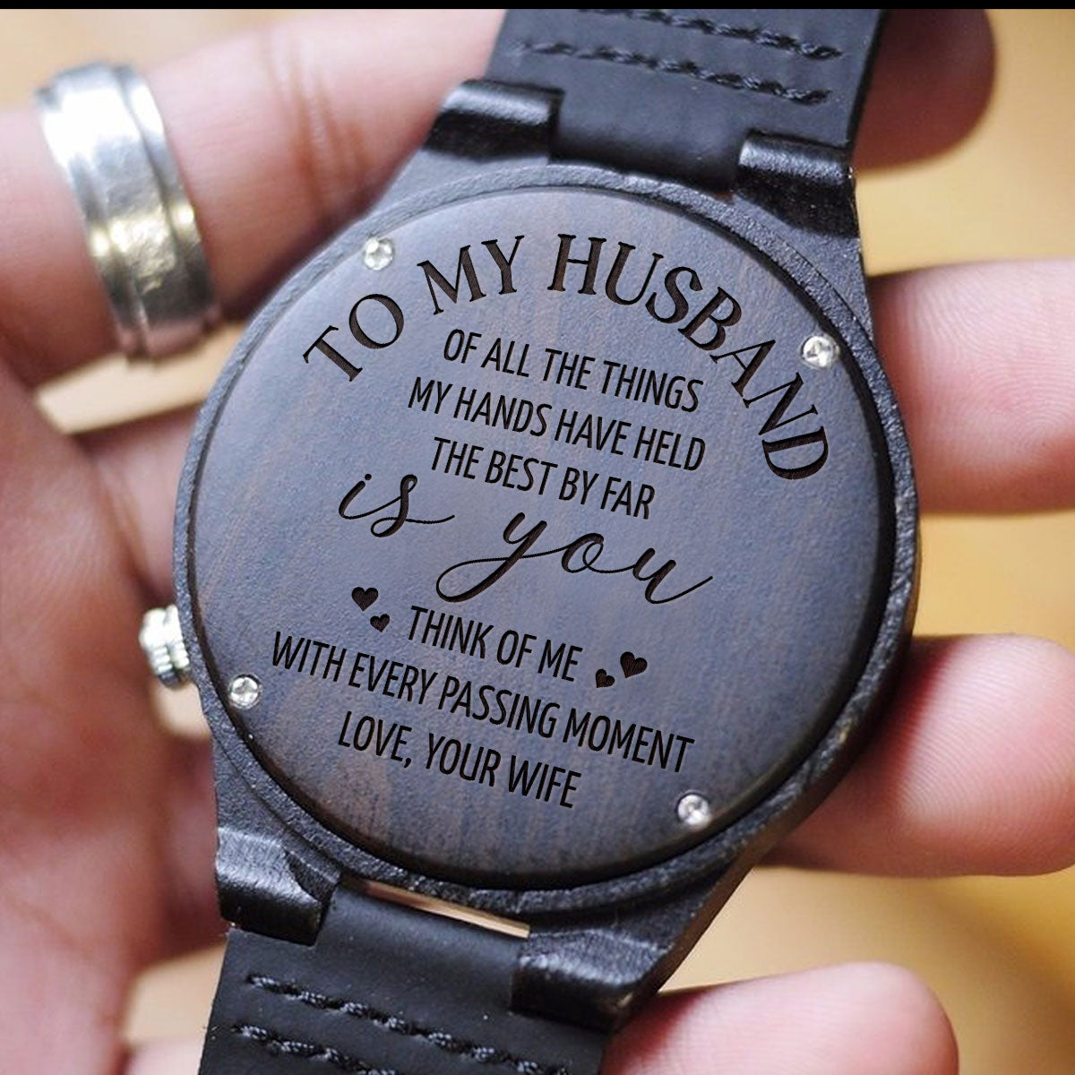 To My Husband - Personalized Custom Wood Watch