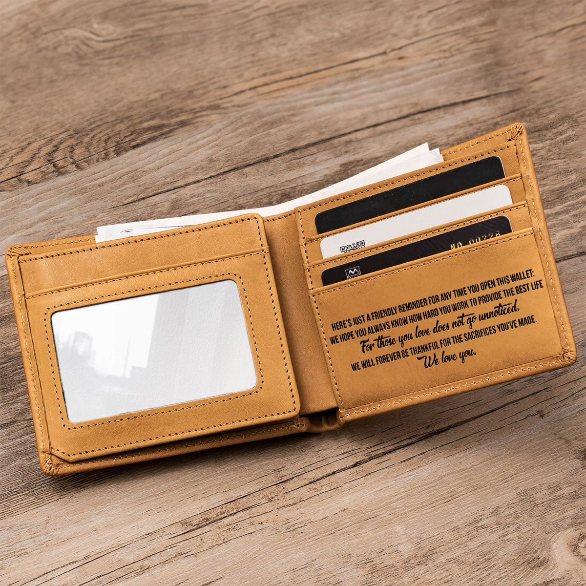 Fist Bump Dad - Personalized Custom Men Leather Wallet