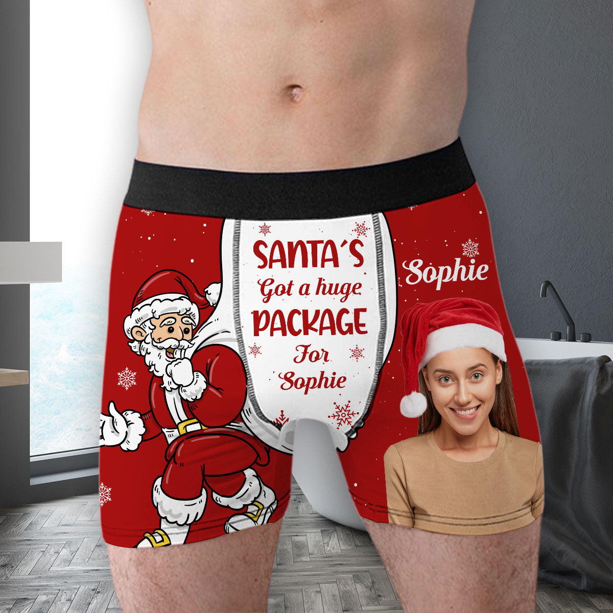 A Huge Package - Personalized Photo Men's Boxer Briefs
