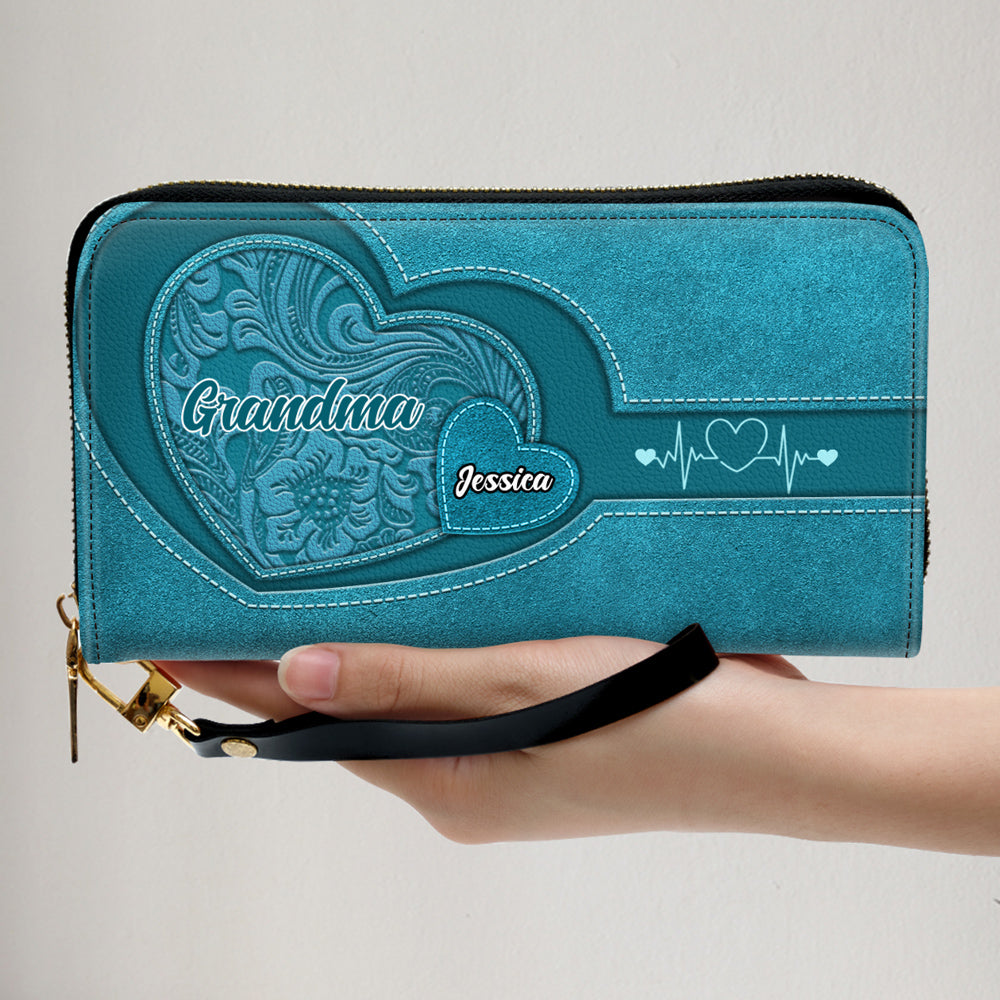 Grandma Sweetheart - Personalized Custom Leather Wallet