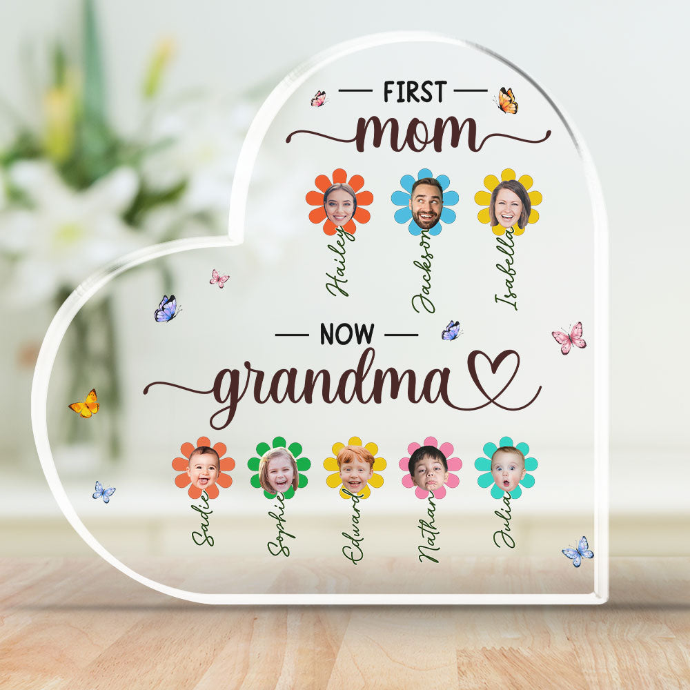 First Mom Now Grammy - Personalized Custom Acrylic Plaque