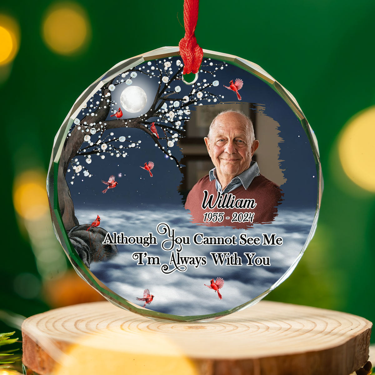 There Is A Little Bit Of Heaven In Our Home - Personalized Custom Glass Ornament