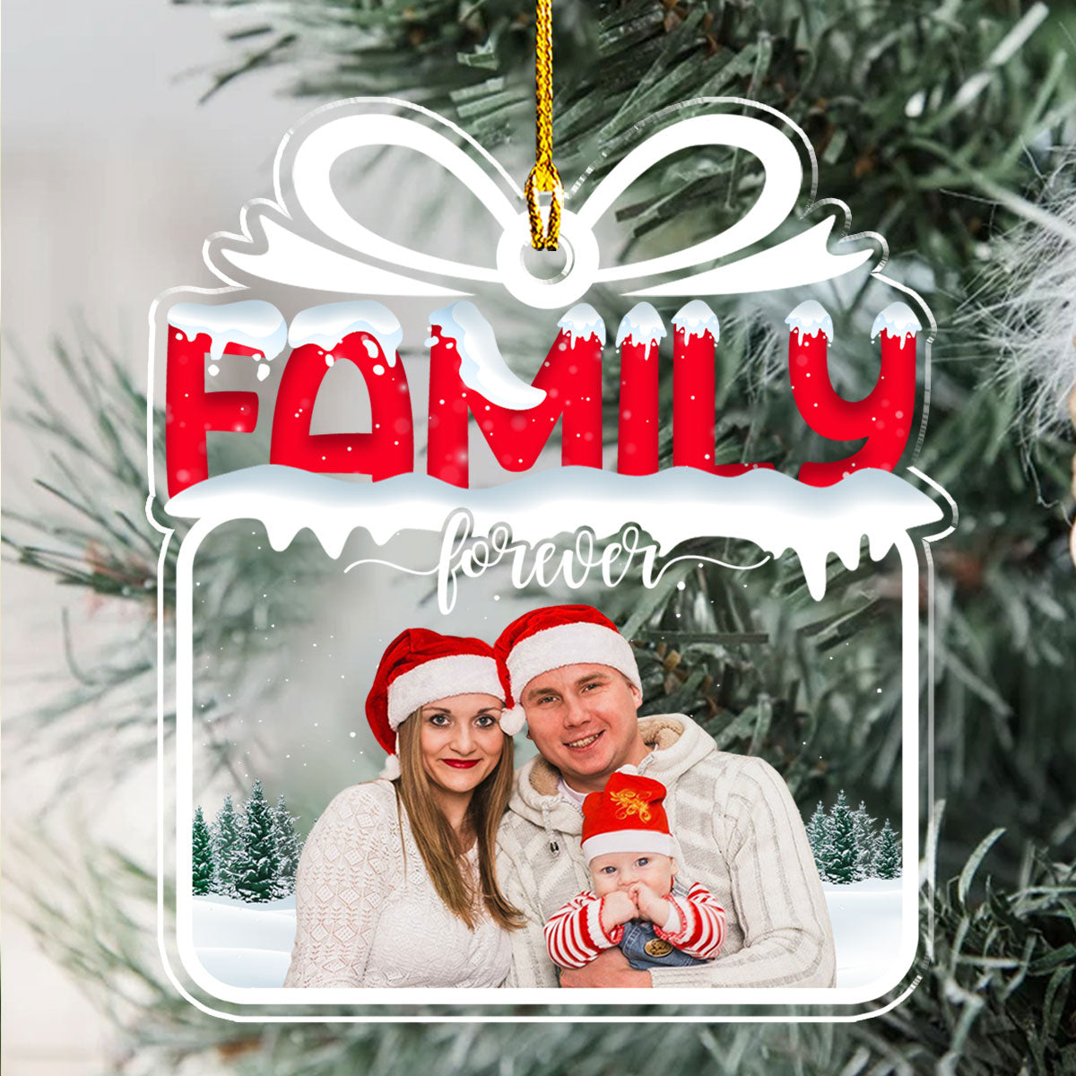 Family Is A Gift That Lasts Forever - Personalized Custom Acrylic Ornament