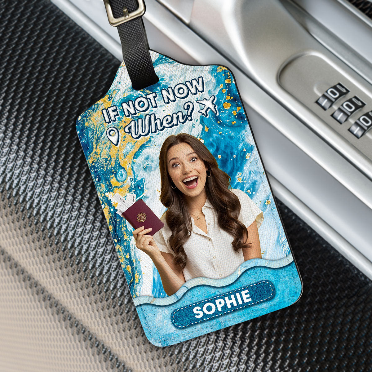 Blue Waves - Personalized Custom Luggage Tag