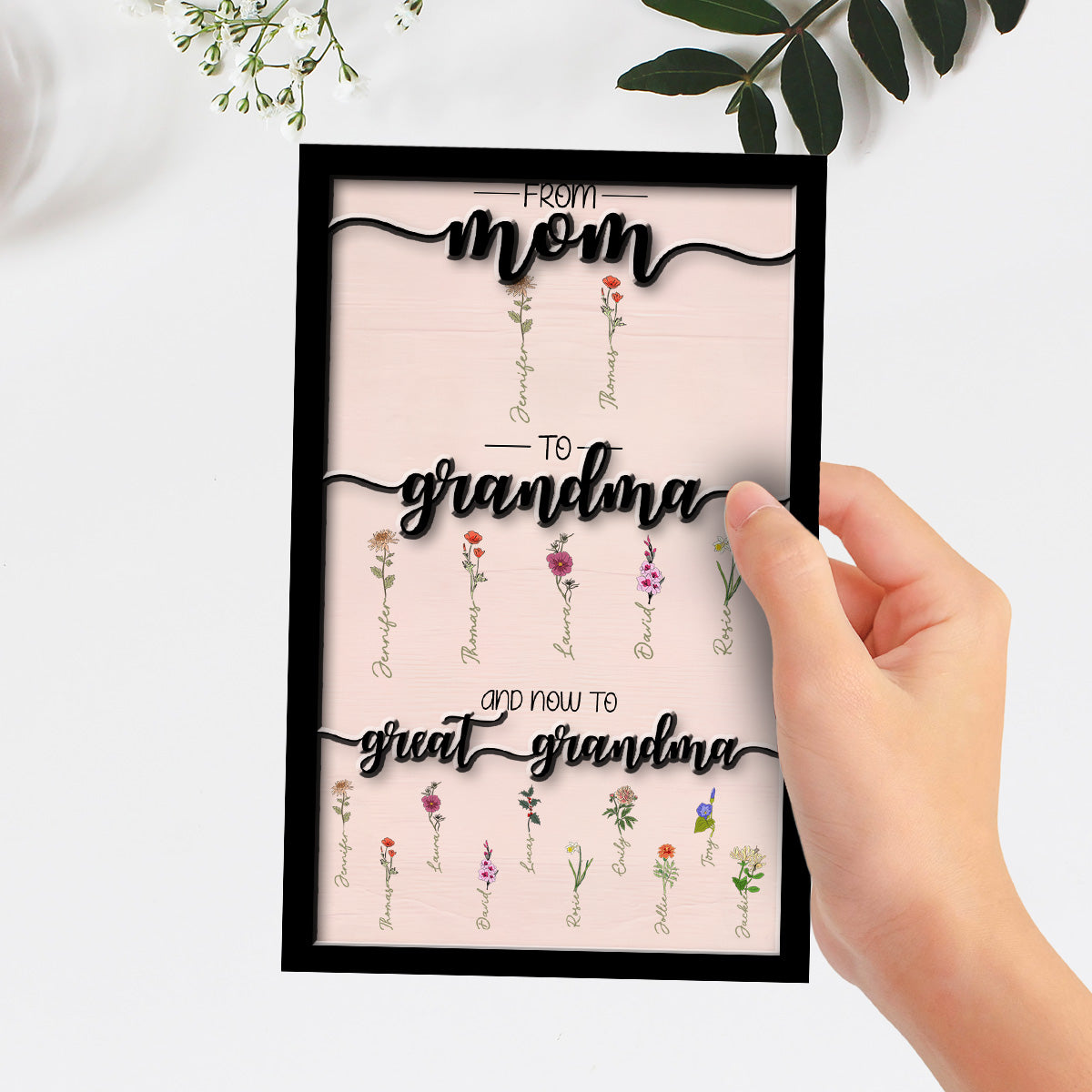 First Mom Now Grandma - Personalized Wooden Plaque