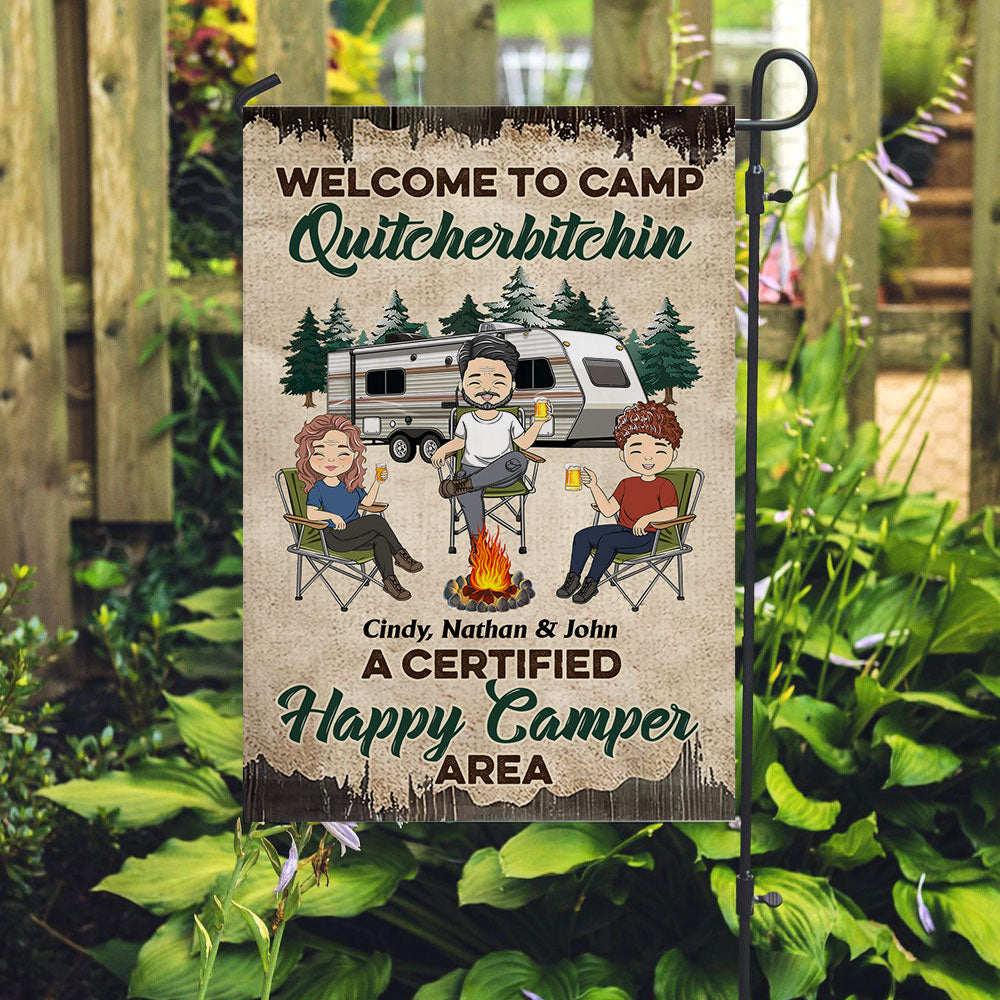 Happy Camper - Personalized Custom Flag