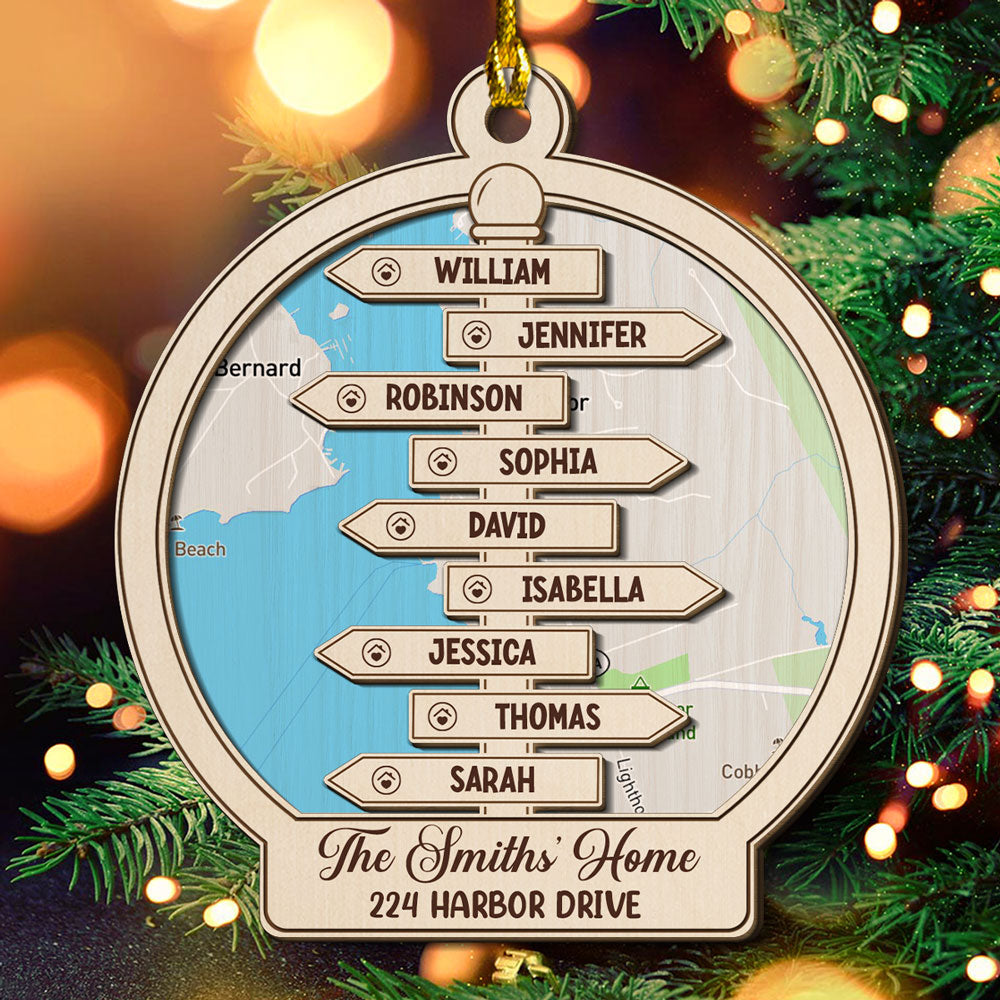 Christmas At Our Home - Personalized Custom 2-layered Wood Ornament