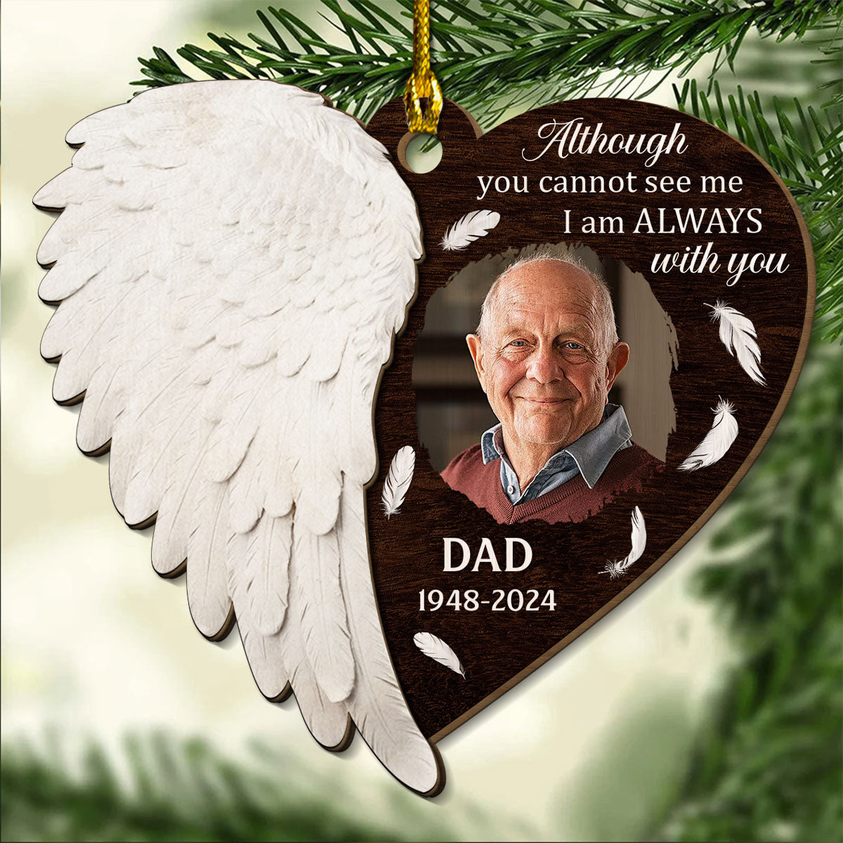 Right Here For You - Personalized Custom 2-layered Wood Ornament