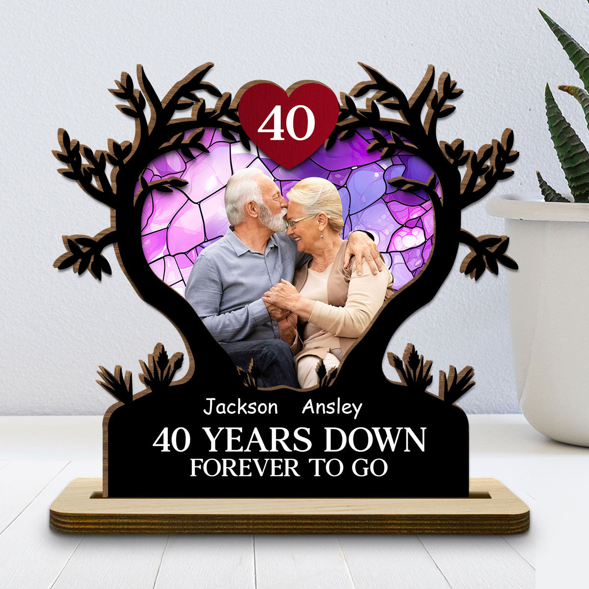 Forever To Go - Personalized Custom 2-Layer Wood Plaque With Flat Base