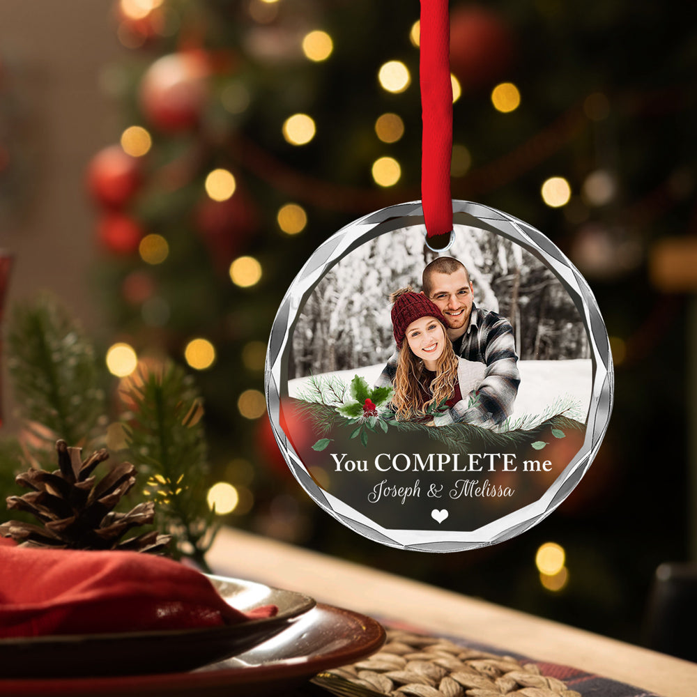 You Complete Me - Personalized Custom Glass Ornament