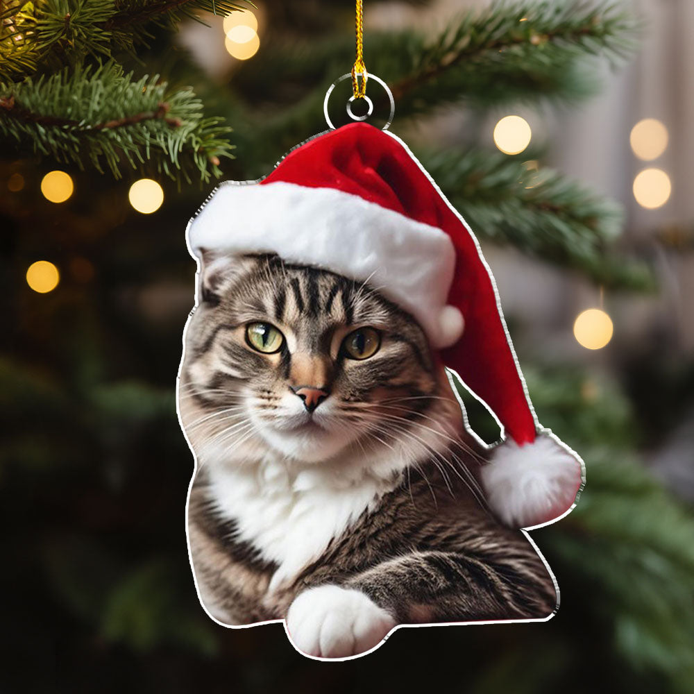Custom Photo Pet Christmas - Personalized Custom Acrylic Ornament