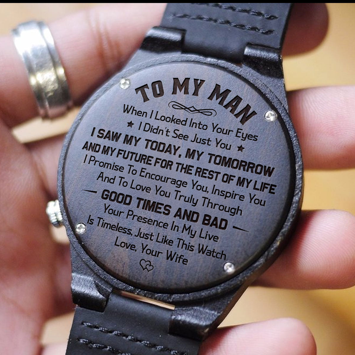 Love You Truly Through - Personalized Custom Wood Watch