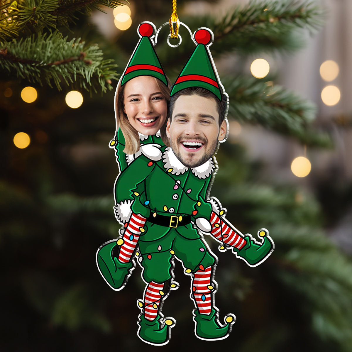 Couple Funny Christmas - Personalized Custom Acrylic Ornament