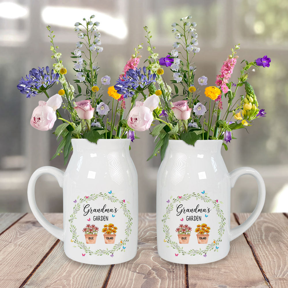 Circle Birth Month Flowers - Personalized Custom Home Decor Flower Vase