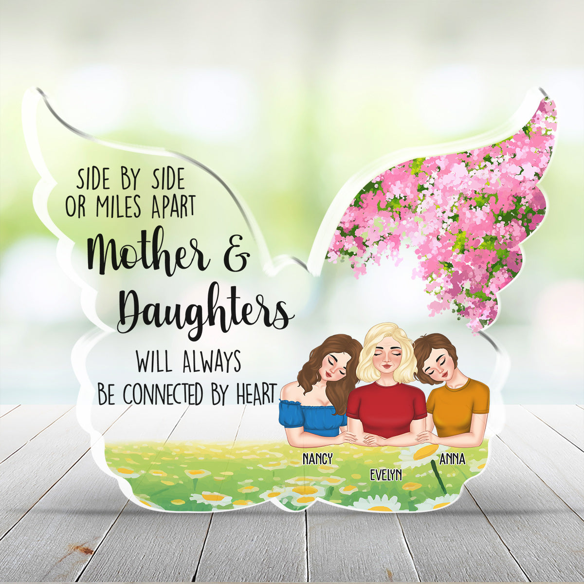 Side By Side Or Miles Apart - Personalized Custom Acrylic Plaque