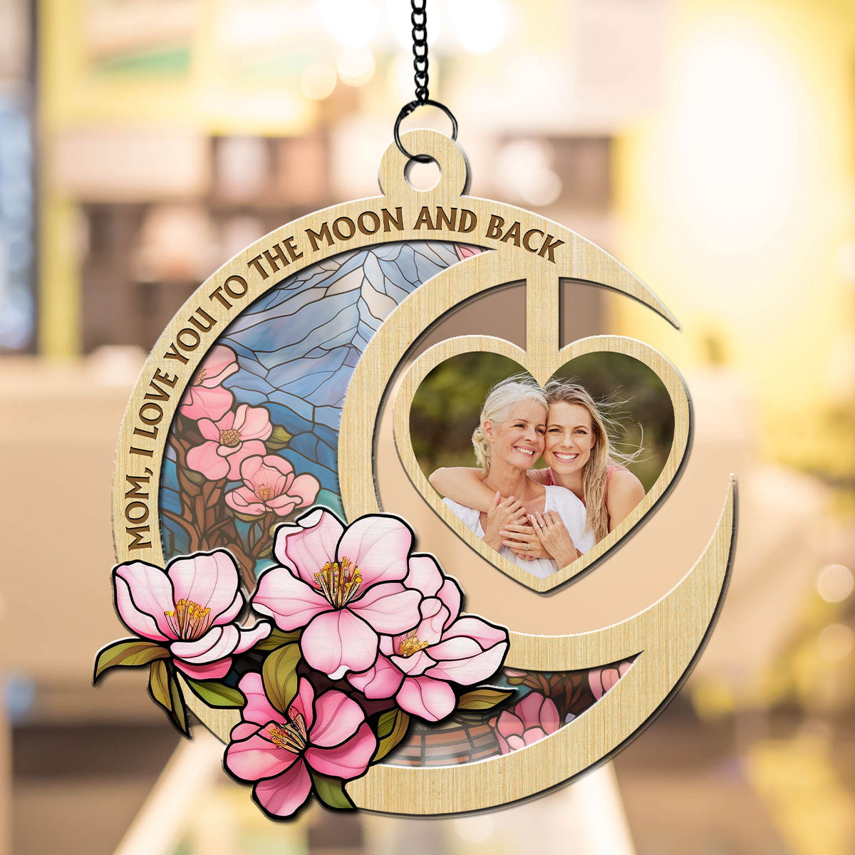 Love You The Moon And Back - Personalized Custom Suncatcher